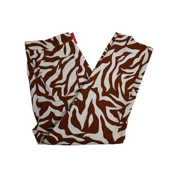 SPANX Womens L On The Go Print Ankle Slim Straight Leg Pants in Zebra Stripe NEW - Picture 4 of 12